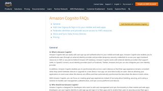 
                            7. AWS | Amazon Cognito | FAQs