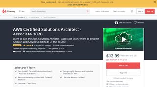 
                            9. AWS Certified Solutions Architect - Associate 2018 | Udemy
