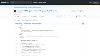 
                            6. AWS Cognito + Facebook Login JavaScript Example · GitHub
