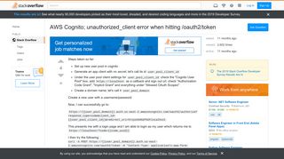 
                            9. AWS Cognito; unauthorized_client error when hitting /oauth2/token ...