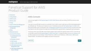 
                            12. AWS Console - Fanatical Support for AWS Product Guide - Rackspace!