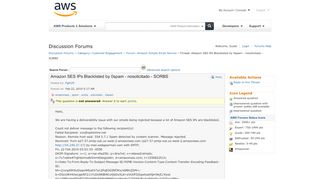 
                            13. AWS Developer Forums: Amazon SES IPs Blacklisted by 0spam - ...