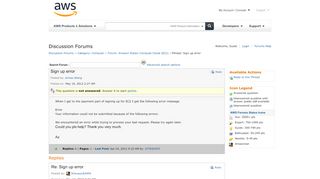 
                            10. AWS Developer Forums: Sign up error ...