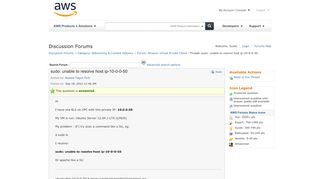 
                            9. AWS Developer Forums: sudo: unable to resolve host ... - AWS ...