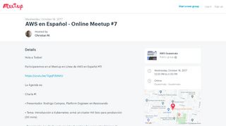 
                            11. AWS en Español - Online Meetup #7 | Meetup
