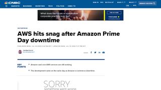 11. AWS hits snag after Amazon Prime Day downtime - CNBC.com