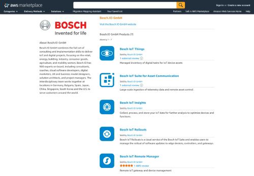 
                            10. AWS Marketplace: Bosch Software Innovations