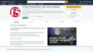 
                            11. AWS Marketplace: F5 BIG-IP Virtual Edition - BEST (PAYG, 200Mbps)