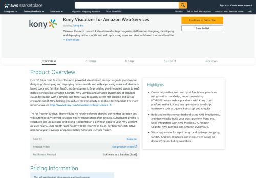 
                            8. AWS Marketplace: Kony Visualizer for Amazon Web Services