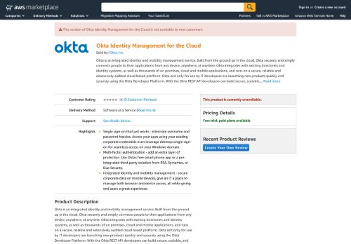 
                            11. AWS Marketplace: Okta Identity Management for the Cloud