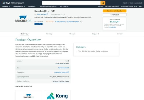 
                            12. AWS Marketplace: RancherOS - HVM