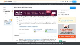 
                            11. AWS Multi-AZ verification - Stack Overflow