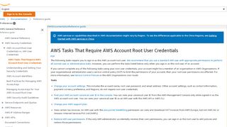 
                            8. AWS Tasks That Require AWS Account Root User Credentials ...