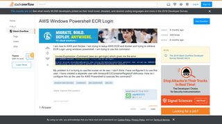 
                            13. AWS Windows Powershell ECR Login - Stack Overflow