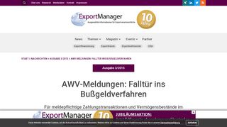 
                            7. AWV-Meldungen: Falltür ins Bußgeldverfahren - ExportManager