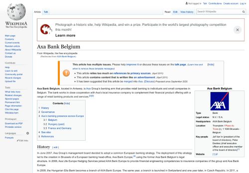 
                            10. AXA Bank Belgium - Wikipedia