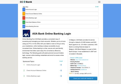 
                            12. AXA Bank Online Banking Login - CC Bank