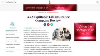 
                            9. AXA Equitable Life Insurance Company Review - The Balance