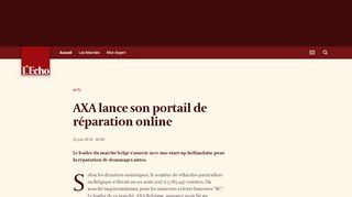 
                            9. AXA lance son portail de réparation online | L'Echo
