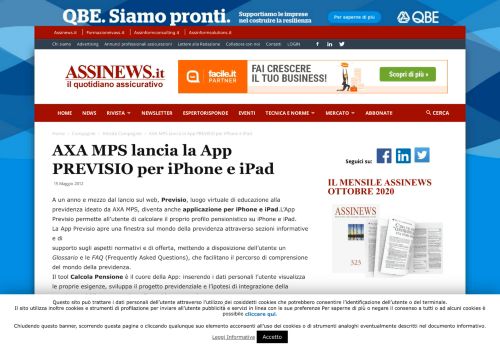 
                            13. AXA MPS lancia la App PREVISIO per iPhone e iPad Assinews.it