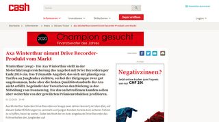 
                            4. Axa Winterthur nimmt Drive Recorder-Produkt vom Markt | cash