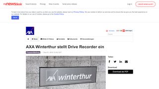 
                            6. AXA Winterthur stellt Drive Recorder ein - AXA - Mynewsdesk