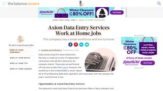 
                            3. Axion Data Entry Services Work at Home Jobs - The Balance Careers