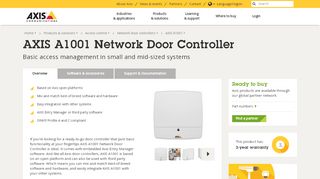 
                            11. AXIS A1001 Network Door Controller | Axis Communications