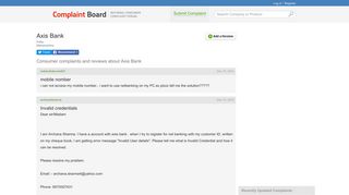 
                            5. Axis Bank Complaints - Complaint Board