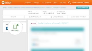 
                            8. Axis Bank customer references of CRMNEXT - FeaturedCustomers