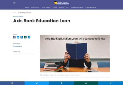 
                            12. Axis Bank Education Loan . Interest Rate and Details - Buddy4Study