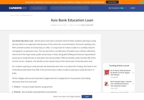 
                            9. Axis Bank Education Loan - Interest Rate, Eligibility, Document