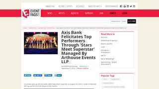 
                            4. Axis Bank Felicitates Top Performers Through 'Stars Meet Superstar ...
