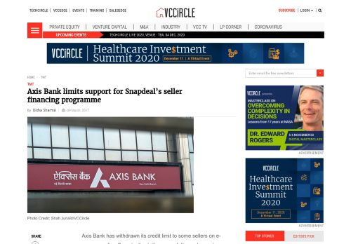 
                            13. Axis Bank limits support for Snapdeal's seller financing programme ...