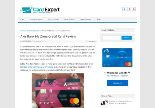 
                            10. Axis Bank My Zone Credit Card Review | CardExpert