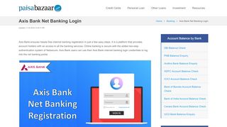 
                            8. Axis Bank Net Banking Login - Paisabazaar.com