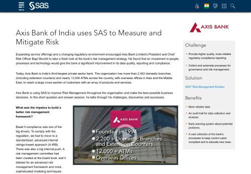 
                            11. Axis Bank of India uses SAS to Measure and Mitigate Risk | SAS
