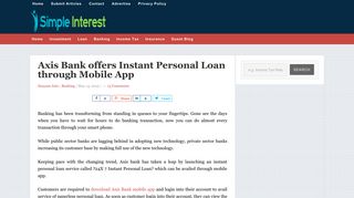 
                            11. Axis Bank offers Instant Personal Loan through Mobile App