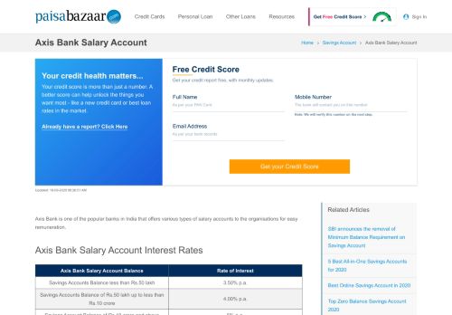 
                            5. Axis Bank Salary Account Interest Rates: Apply Online