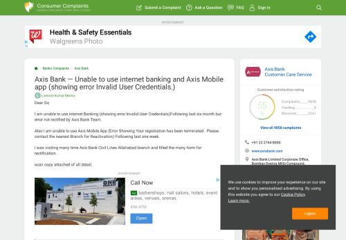 
                            12. Axis Bank — Unable to use internet banking and Axis Mobile app ...