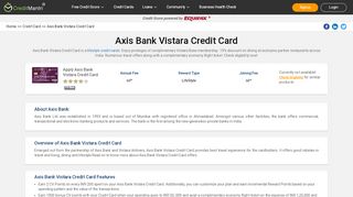 
                            5. Axis Bank Vistara Credit Card - Apply Online at CreditMantri