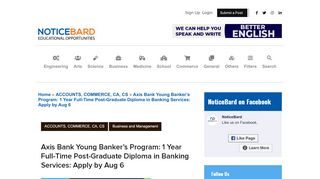 
                            12. Axis Bank Young Banker's Program: 1 Year Full-Time Post-Graduate ...