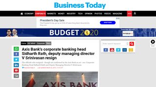 
                            12. Axis Bank's corporate banking head Sidharth Rath, deputy managing ...