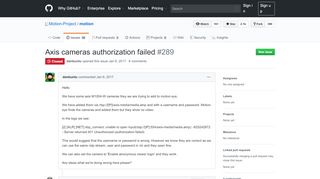 
                            8. Axis cameras authorization failed · Issue #289 · Motion-Project/motion ...
