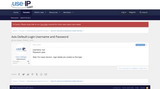 
                            13. Axis Default Login Username and Password | IP CCTV Forum for IP ...