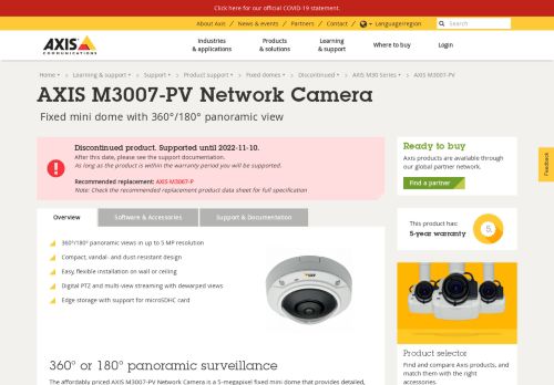 
                            10. AXIS M3007-PV Network Camera | Axis Communications