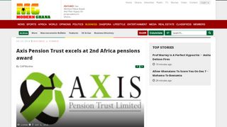 
                            10. Axis Pension Trust excels at 2nd Africa pensions award - Modern Ghana