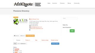 
                            12. Axis Pension Trust - Head Office | AfriQuote.com