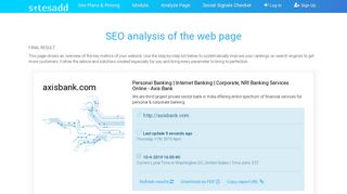 
                            12. axisbank.com - SEO analysis of the website