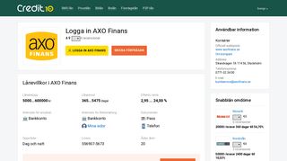 
                            3. AXO Finans Lån ® Logga in på mina sidor ᐈ Låna 5000 - 600000 kr ...